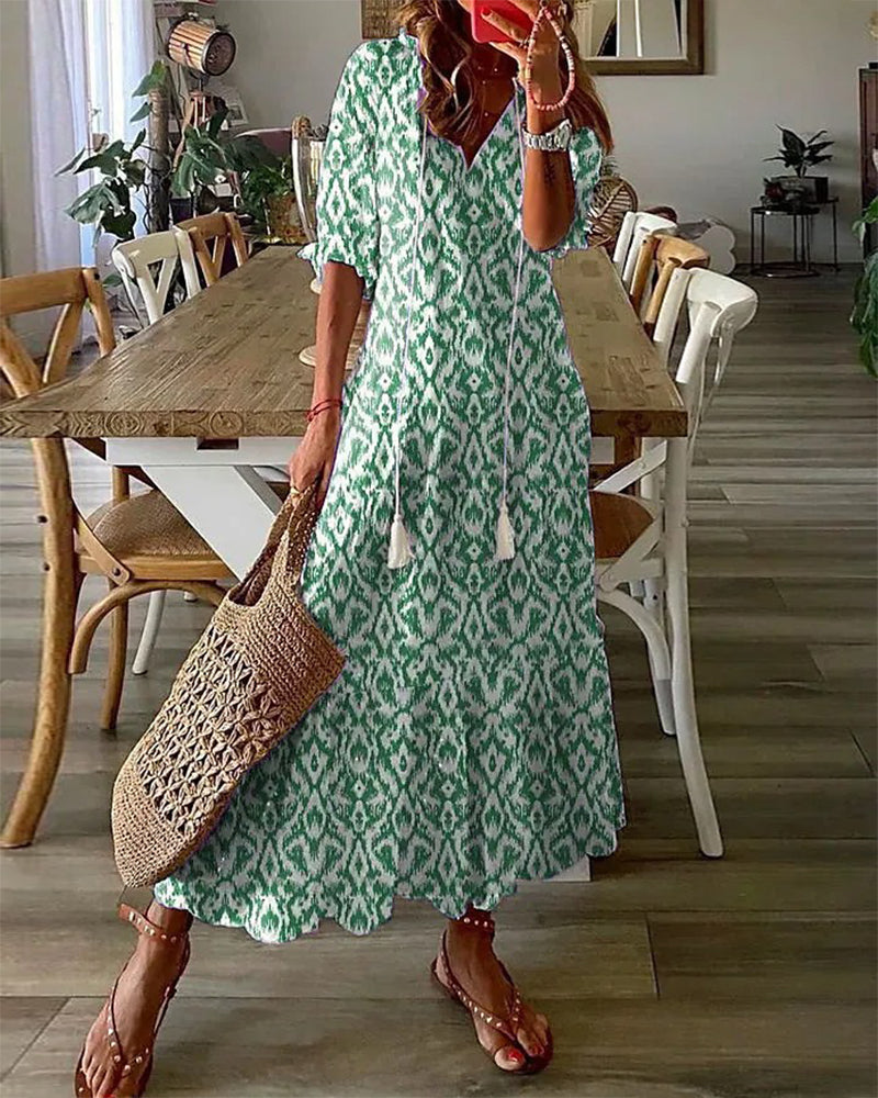 Robe Longue Femme Bohème Dianna – Maxi Robe d'Été Confortable avec Couverture du Ventre-2