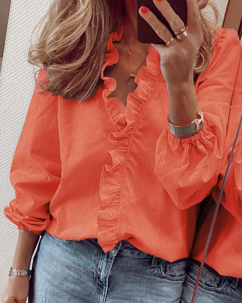 Variant image for Blouse Femme Décontractée à Manches Soufflées en Spandex et Polyester – Idéale pour Printemps et Été-30