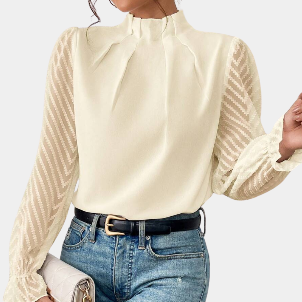 Haut Manche Longue Femme Élégant en Tissu Léger - Top Manches Longues Chic et Aéré, Disponible en Plusieurs Tailles et Couleurs-1