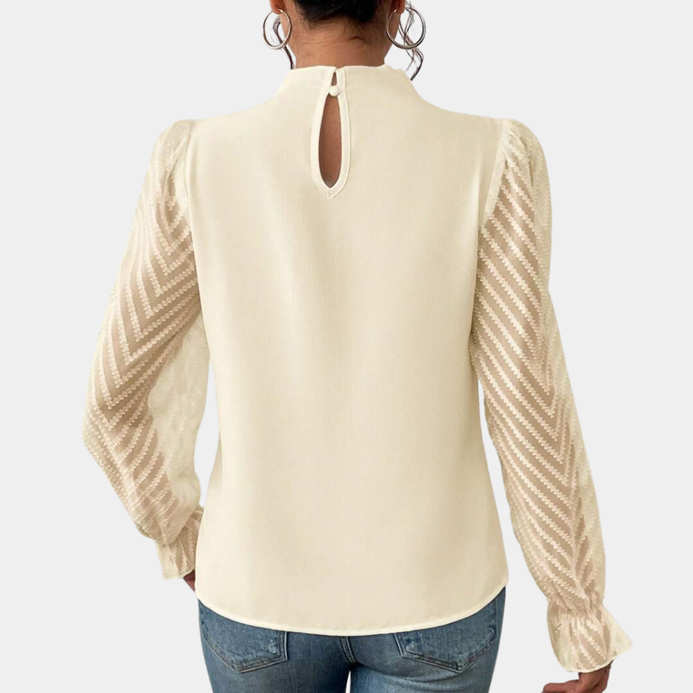 Haut Manche Longue Femme Élégant en Tissu Léger - Top Manches Longues Chic et Aéré, Disponible en Plusieurs Tailles et Couleurs-2