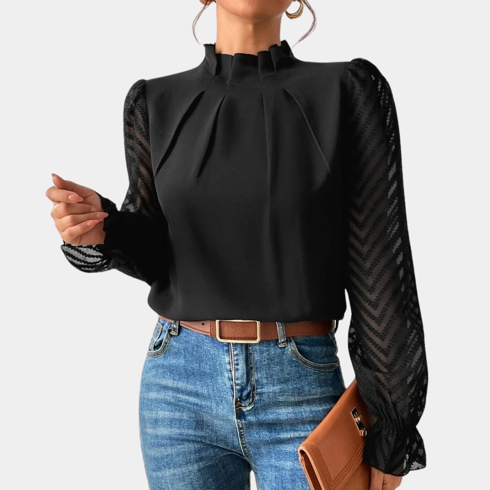 Haut Manche Longue Femme Élégant en Tissu Léger - Top Manches Longues Chic et Aéré, Disponible en Plusieurs Tailles et Couleurs-5