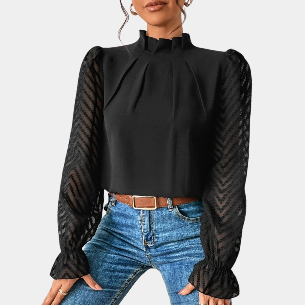 Haut Manche Longue Femme Élégant en Tissu Léger - Top Manches Longues Chic et Aéré, Disponible en Plusieurs Tailles et Couleurs-6