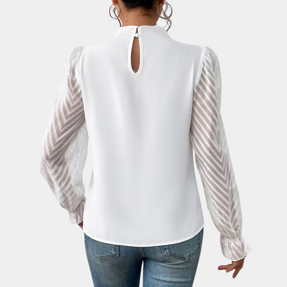 Haut Manche Longue Femme Élégant en Tissu Léger - Top Manches Longues Chic et Aéré, Disponible en Plusieurs Tailles et Couleurs-4