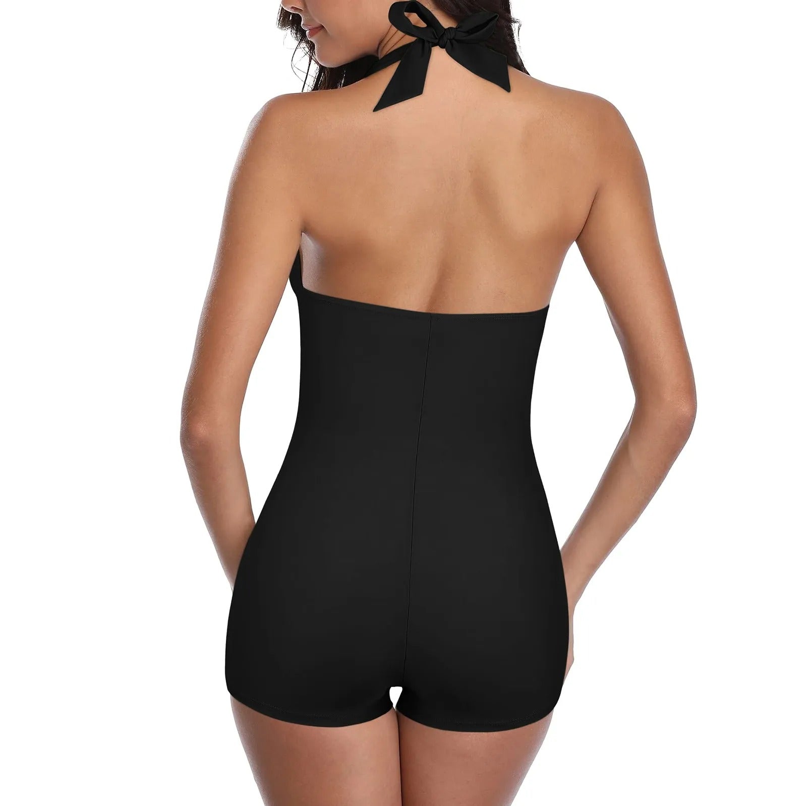 Maillot de Bain Femme Halter avec Shorts Intégrés – Élégant et Sculptant, Tissu Élastique, Tailles S à XL 3