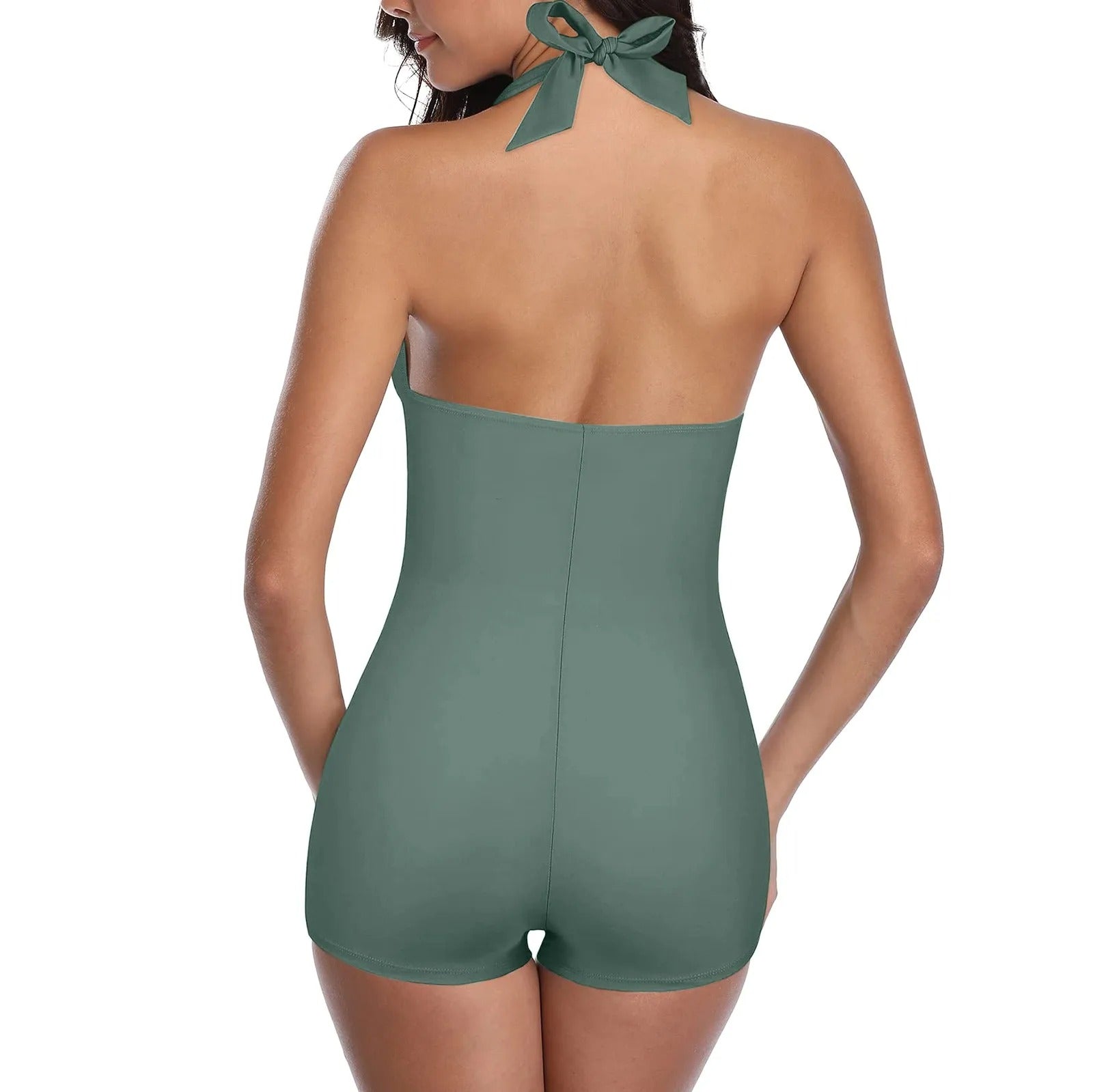 Maillot de Bain Femme Halter avec Shorts Intégrés – Élégant et Sculptant, Tissu Élastique, Tailles S à XL 4