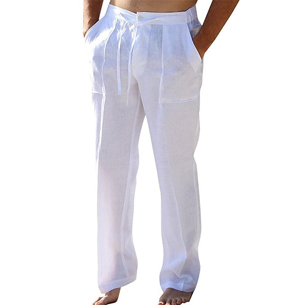 Pantalon en Lin Homme Léger et Confortable avec Taille Élastique – Idéal pour l'Été et les Jours Chauds 2