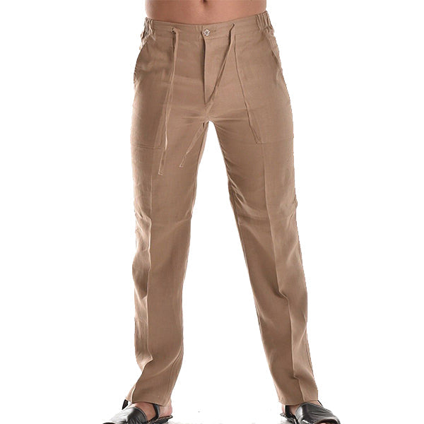 Pantalon en Lin Homme Léger et Confortable avec Taille Élastique – Idéal pour l'Été et les Jours Chauds 4