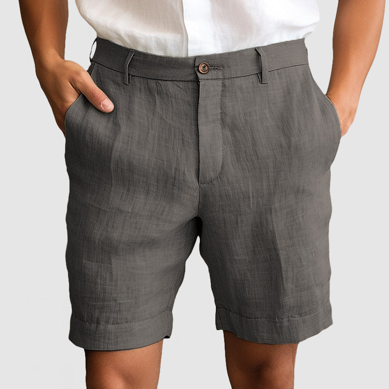 Shorts en Coton et Lin pour Hommes – Confort Optimal, Coupe Décontractée, Taille Élastique, Idéal Plage et Été 6