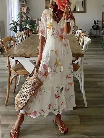Variant image for Robe Longue Femme Bohème Dianna – Maxi Robe d'Été Confortable avec Couverture du Ventre-31