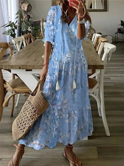 Variant image for Robe Longue Femme Bohème Dianna – Maxi Robe d'Été Confortable avec Couverture du Ventre-25