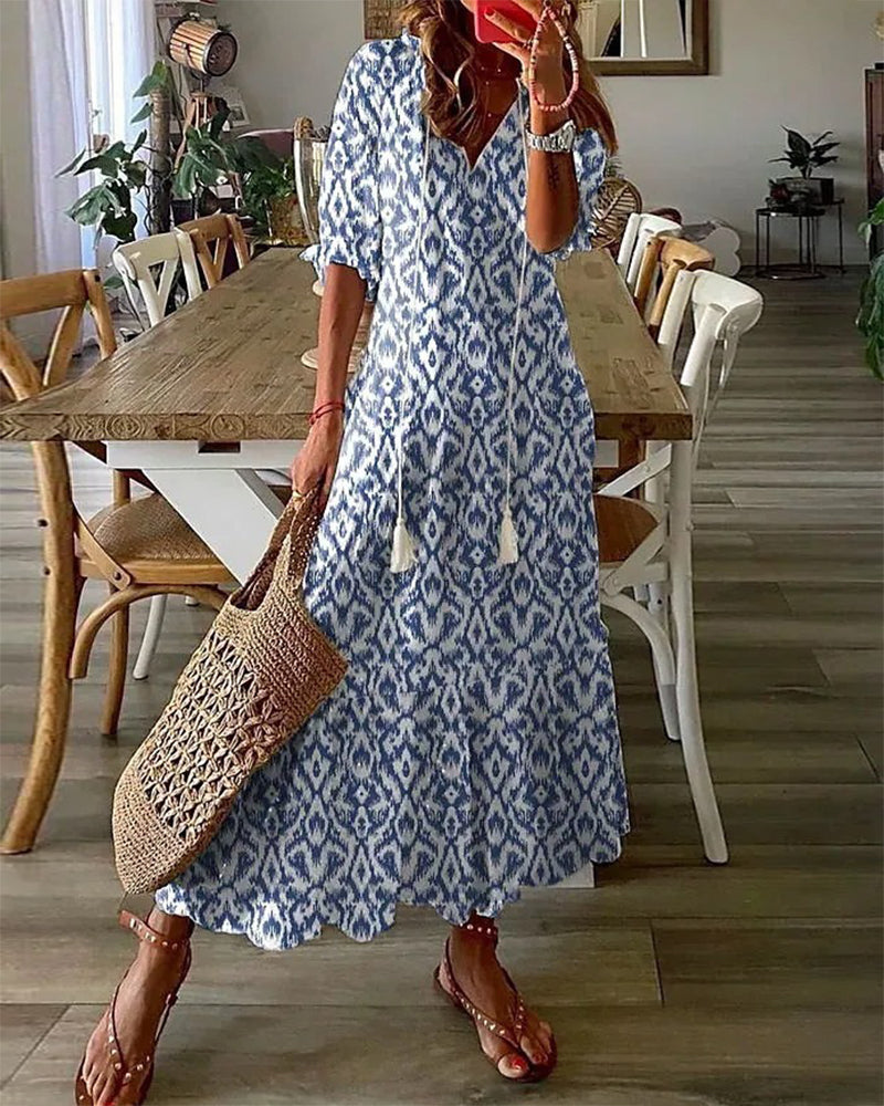 Robe Longue Femme Bohème Dianna – Maxi Robe d'Été Confortable avec Couverture du Ventre-1