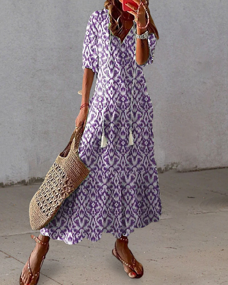 Robe Longue Femme Bohème Dianna – Maxi Robe d'Été Confortable avec Couverture du Ventre-3