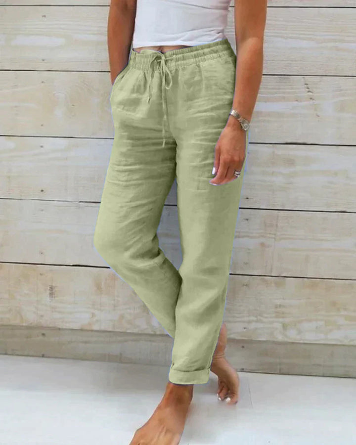 Pantalon Fluide Femme en Lin Léger – Coupe Moderne et Élégante, Idéal pour Toutes Occasions-1