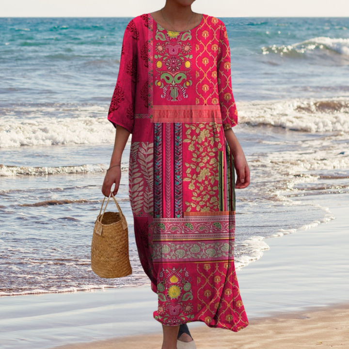 Robe Longue Femme Ethnique – Fluide, Colorée & Légère