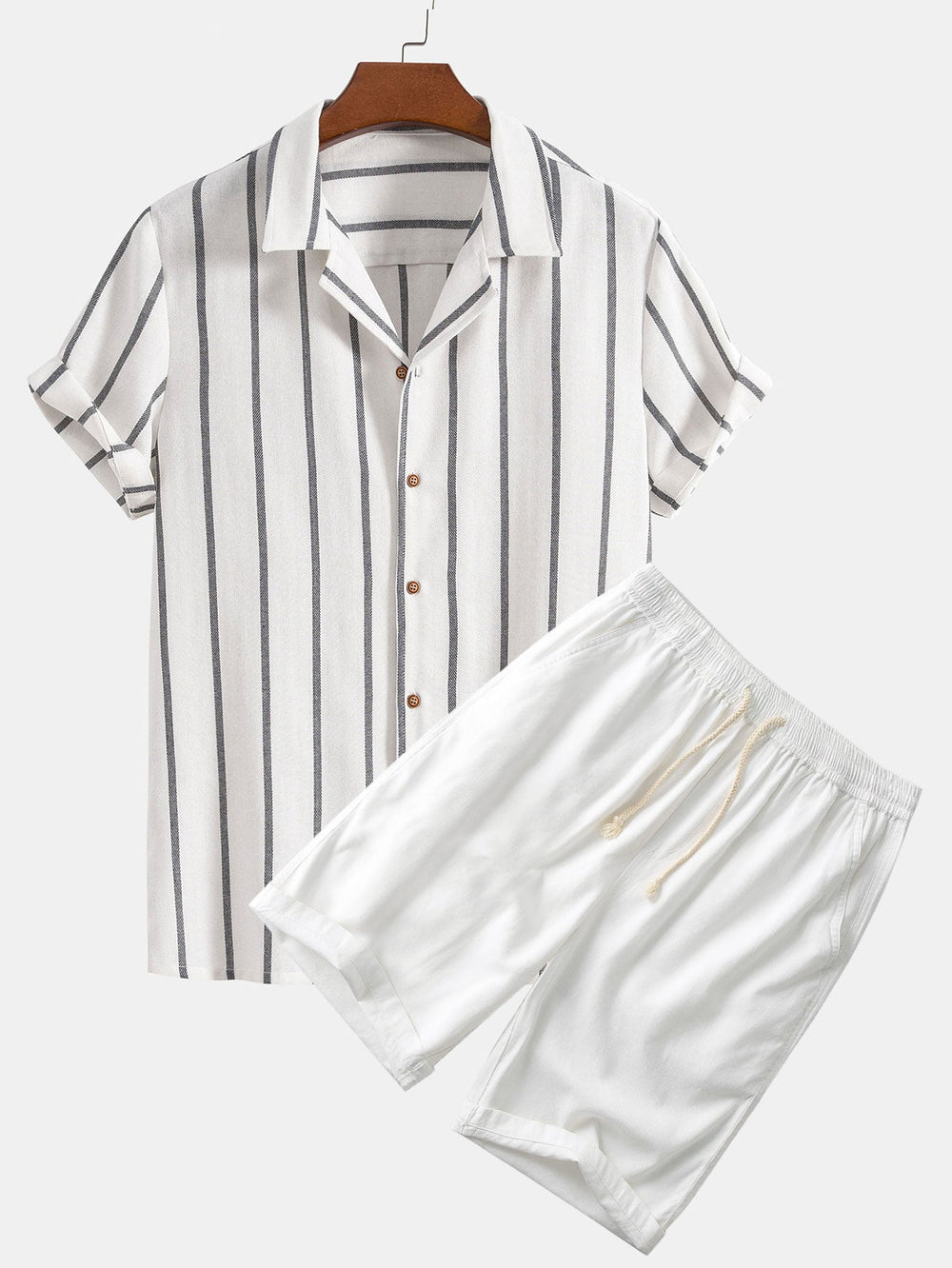 Ensemble d'été homme avec Chemise Colorée et Short à Séchage Rapide - Tissu Léger et Respirant, Idéal pour Activités Estivales-2