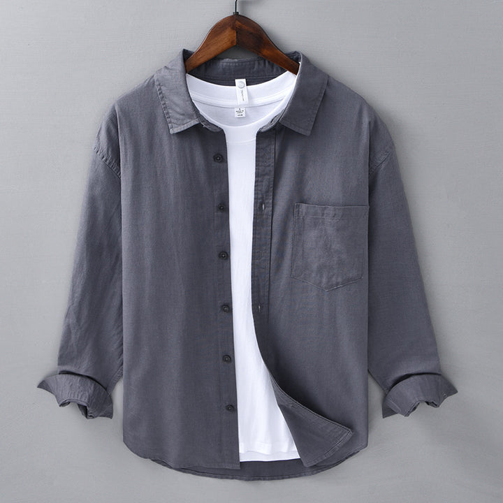 Chemise Homme - Velours Côtelé Poche Col Rabattu