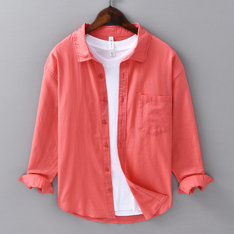 Chemise Homme - Velours Côtelé Poche Col Rabattu