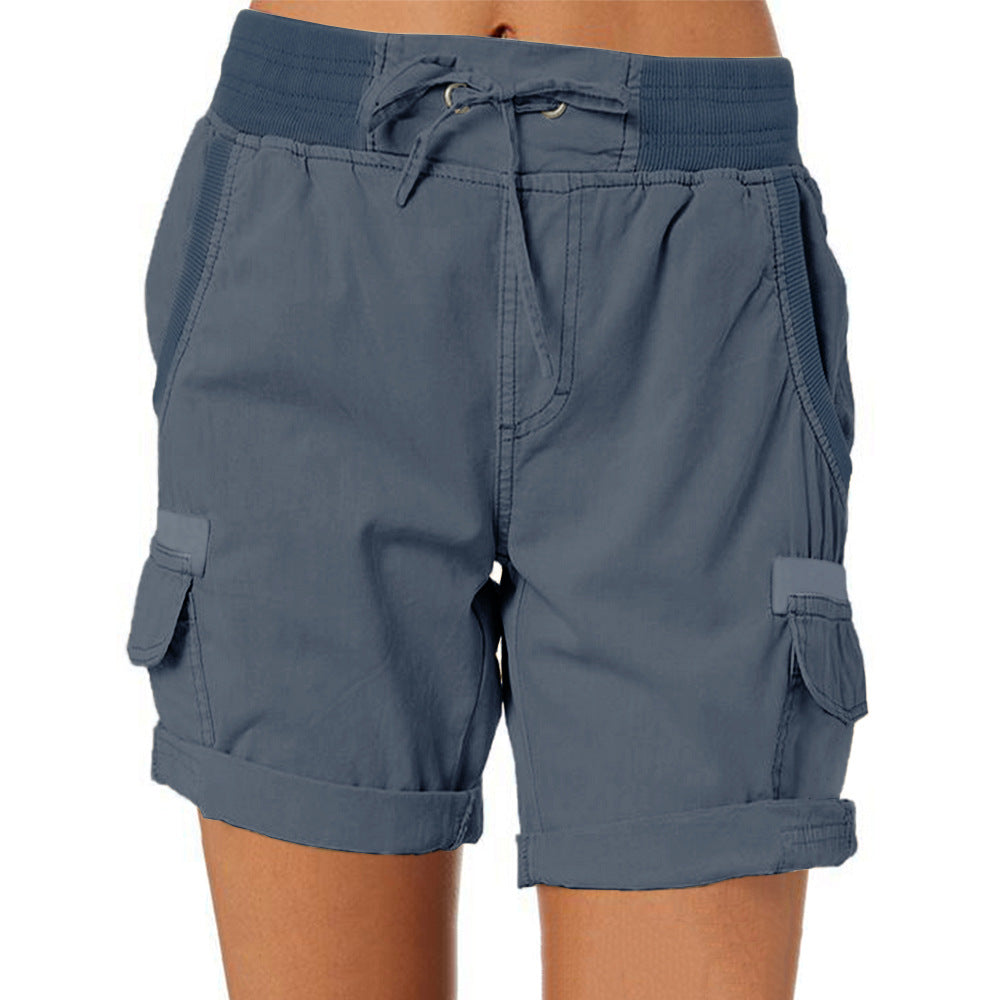 Cargo Short Jean Femme – Taille Haute avec Poches