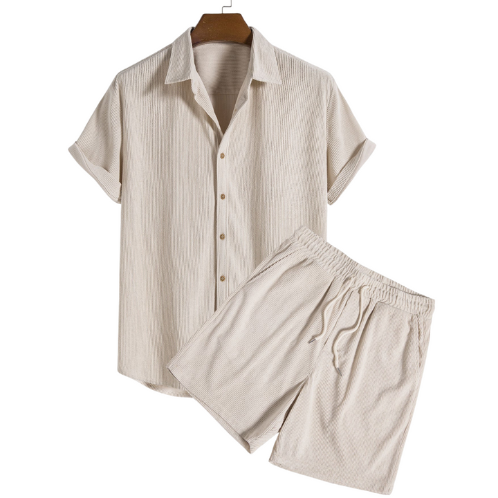 Ensemble d’Été Homme – Chemise et Short Léger en Lin Assortis