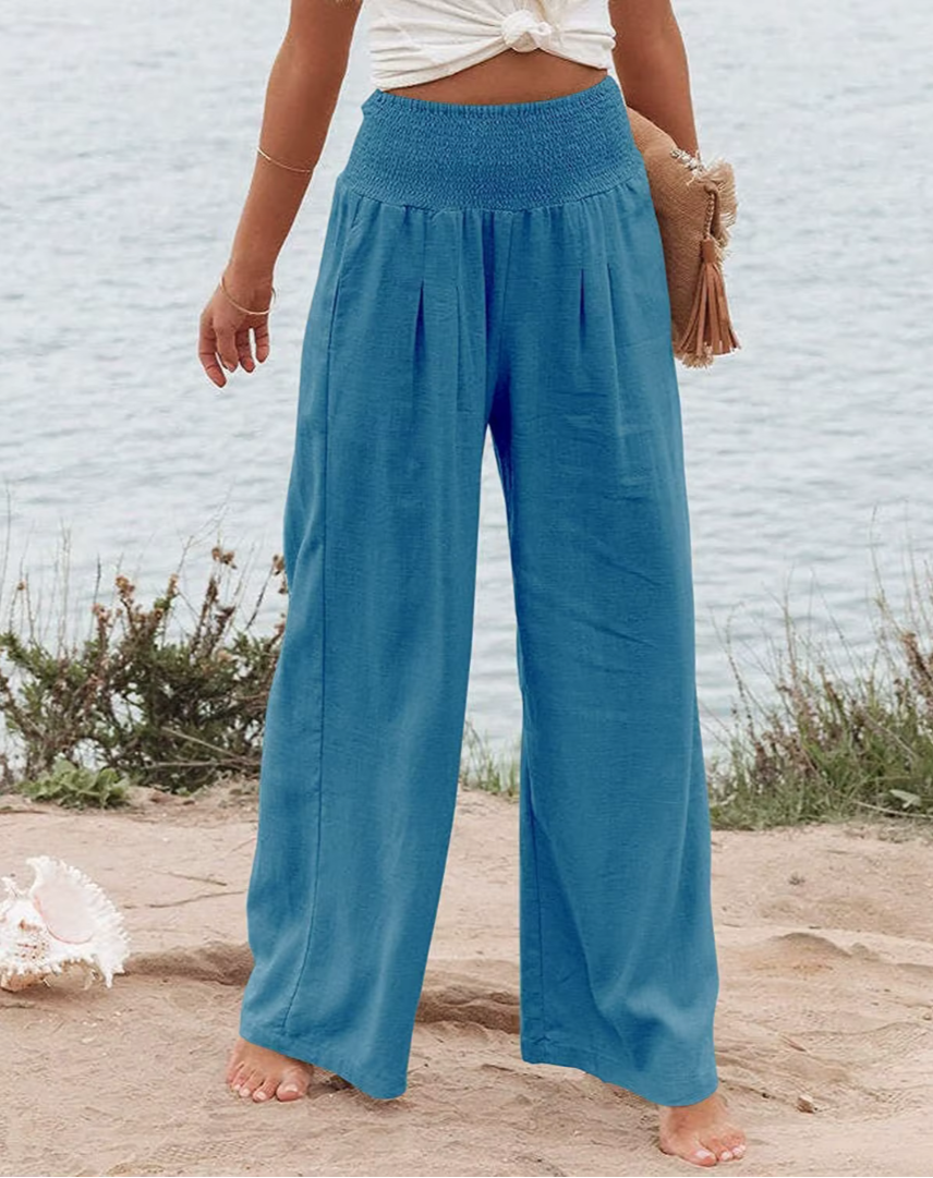 Variant image for Pantalon d'été Femme à Jambes Larges en Polyester – Élégant, Confortable et Pratique avec Poches-55