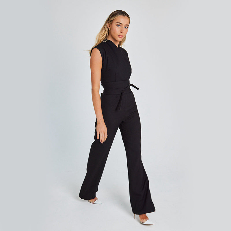 Combinaison Femme Chic Sans Manches en Tissu Respirant – Silhouette Flatteuse pour Toutes Occasions-2