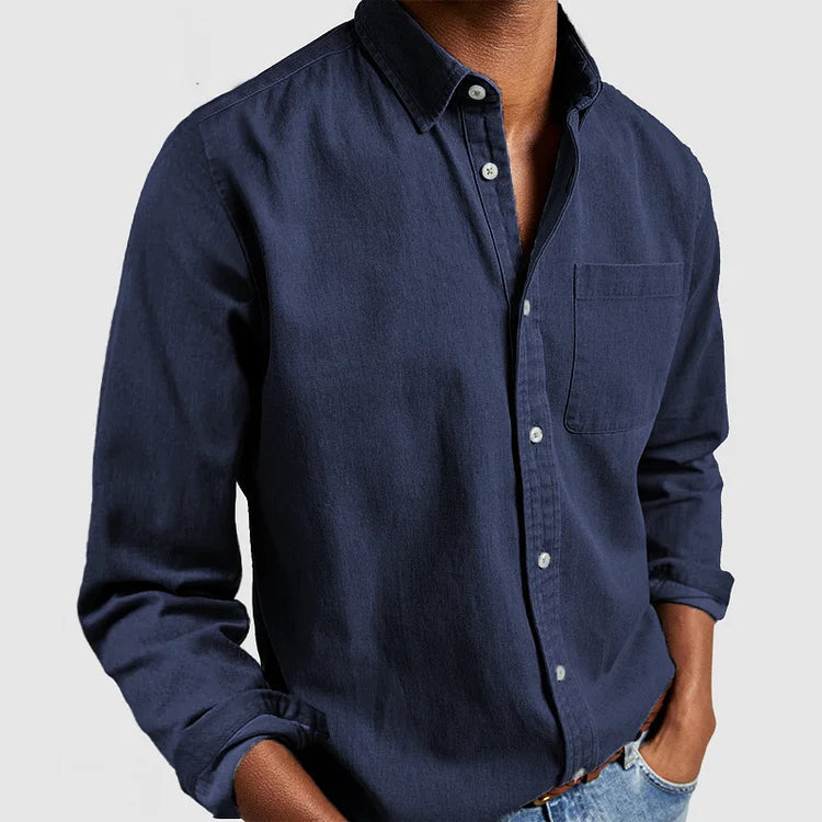 Chemise en Lin et Coton pour Hommes – Manches Longues, Confortable et Élégante, Disponible de S à 4XL-1