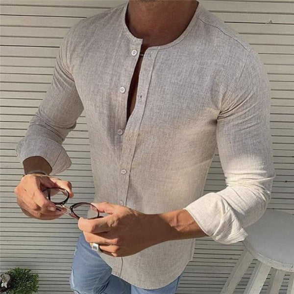 Chemise Homme Élégante en Coton à Manches Longues – Chemise Blanche pour Toutes Les Occasions-4