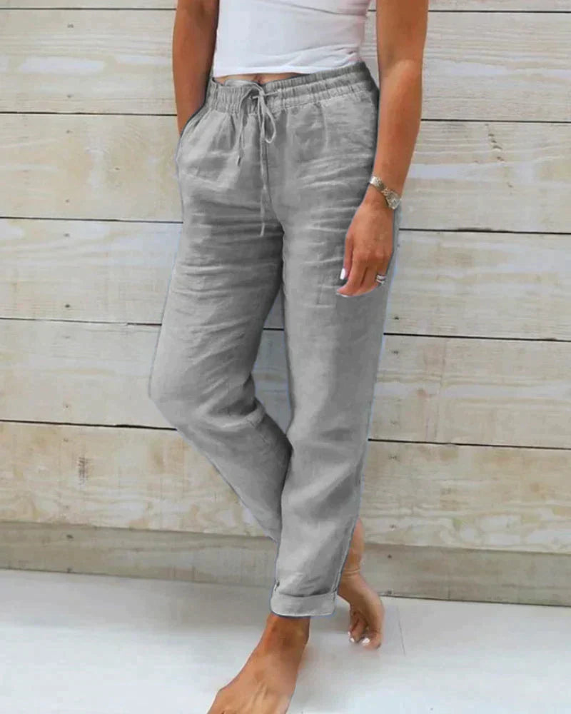 Pantalon Fluide Femme en Lin Léger – Coupe Moderne et Élégante, Idéal pour Toutes Occasions-5