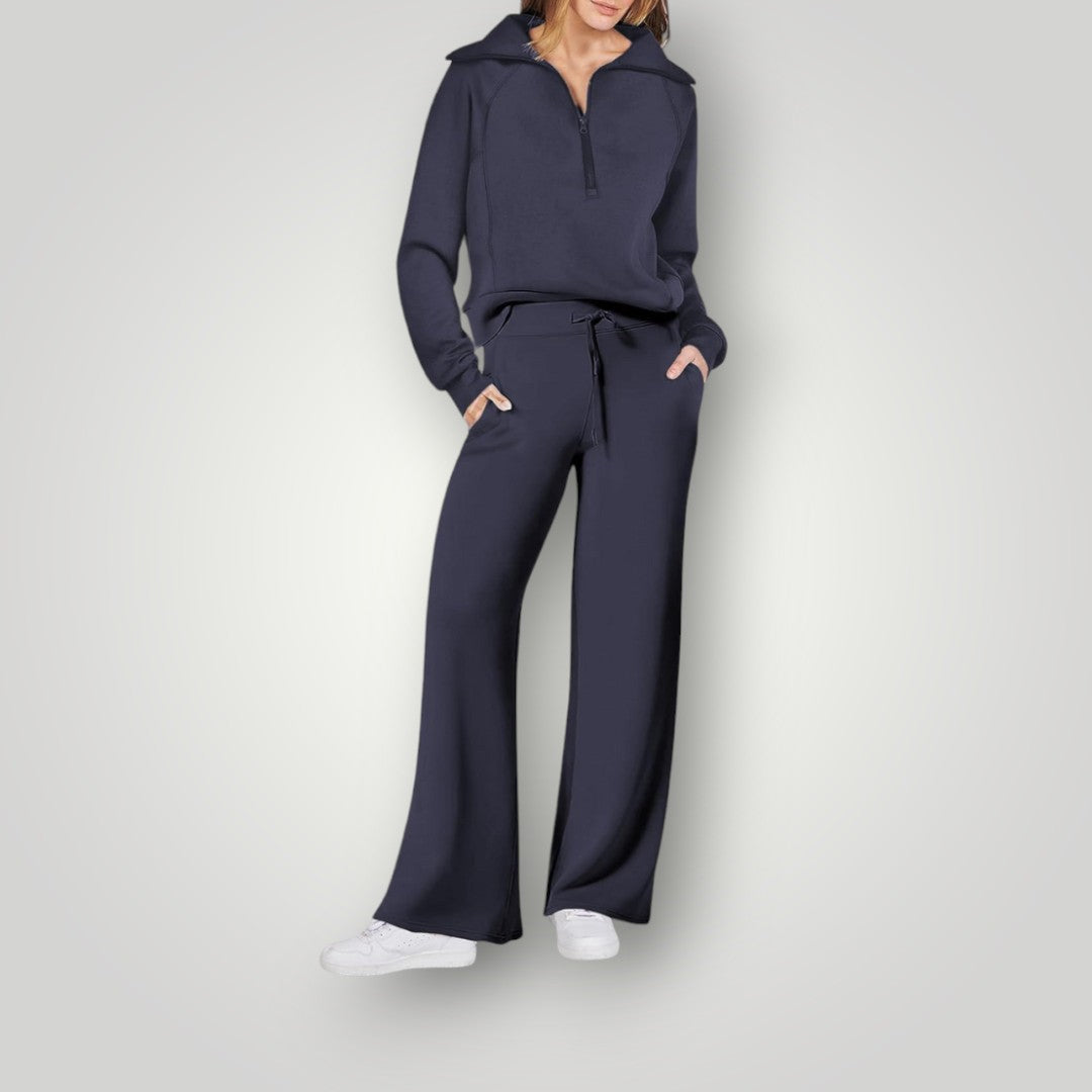 Ensemble de Loungewear Luxe pour Femmes – Sweat-Shirt et Pantalon en Coton, Polyester, Spandex, Confort et Élégance-5