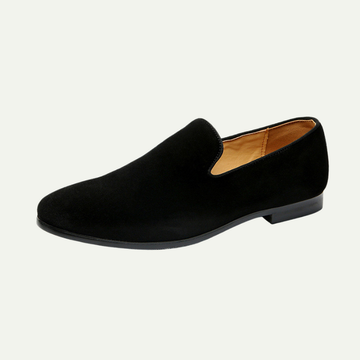 Mocassins Homme Suédine – Slip-On à Semelle Noir