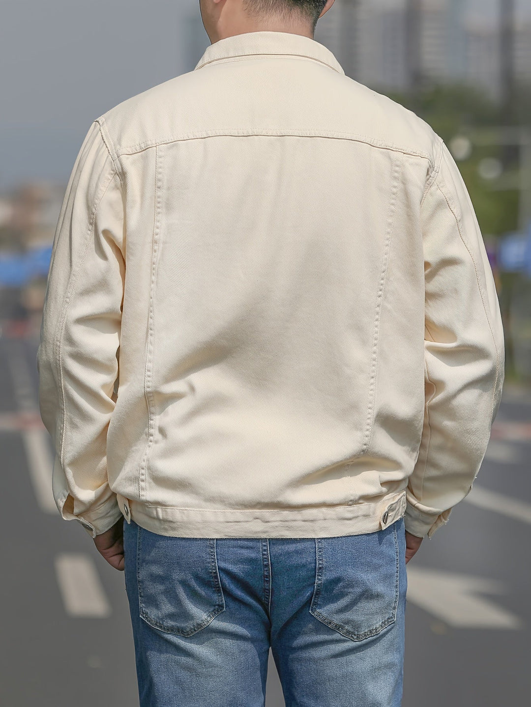 Veste en Jean Homme Décontractée en Coton Premium – Style Élégant et Confortable, Poches Pratiques, Tailles S à XL-3