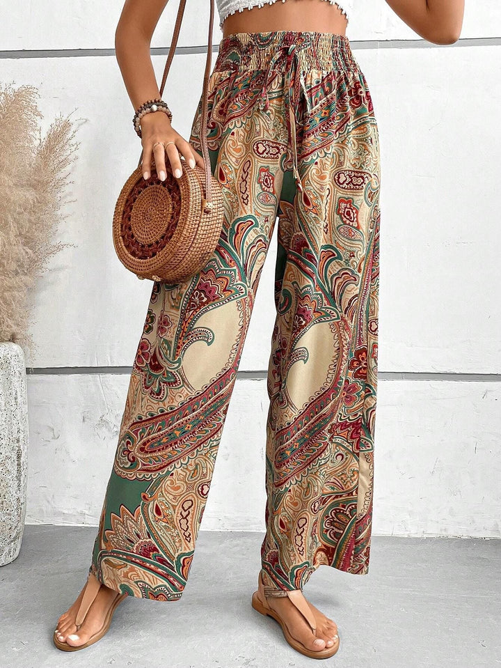 Variant image for Pantalon Large Bohème Imprimé Paisley en Polyester Léger – Confort et Style Élégant-21