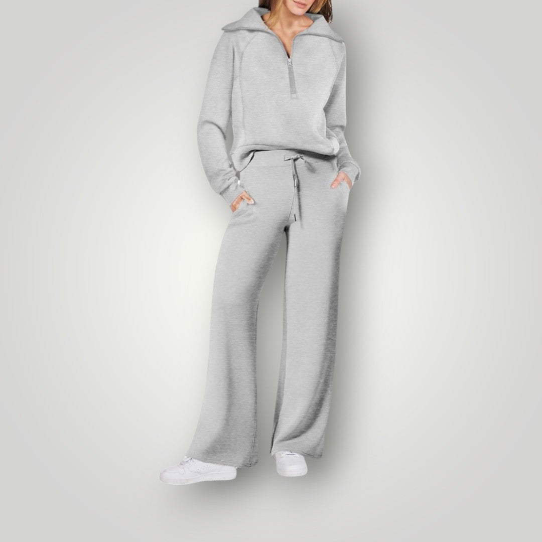 Ensemble de Loungewear Luxe pour Femmes – Sweat-Shirt et Pantalon en Coton, Polyester, Spandex, Confort et Élégance-6