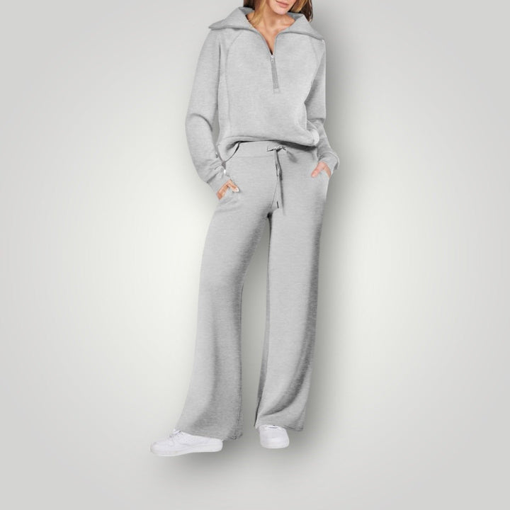 Ensemble de Loungewear Luxe pour Femmes – Sweat-Shirt et Pantalon en Coton, Polyester, Spandex, Confort et Élégance-6