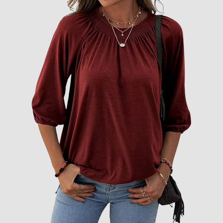 Haut Femme Détendu à Manches Courtes en Polyester Léger – Élégant et Confortable, Idéal pour Tenues Décontractées ou Chics-5