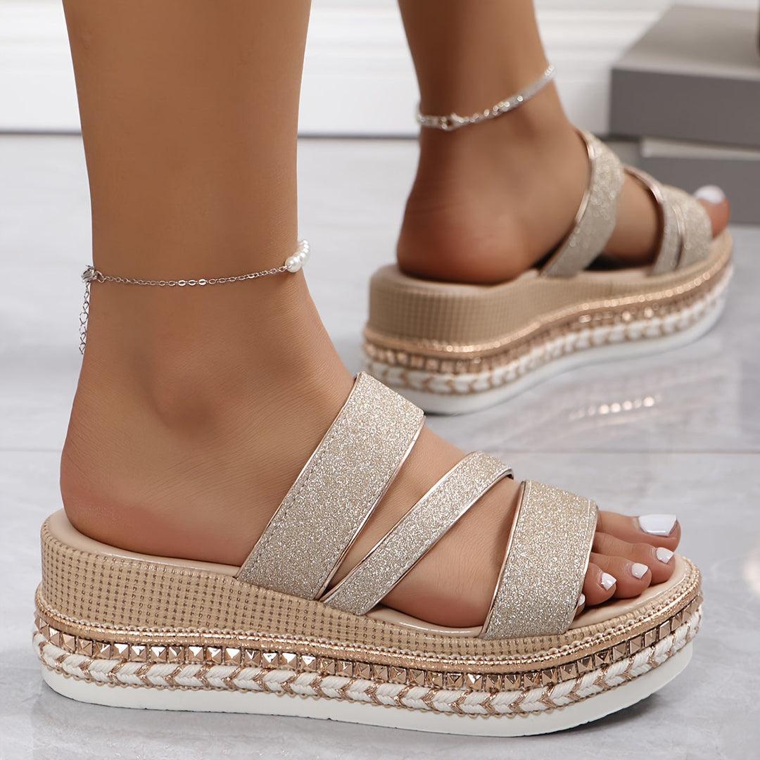 Sandales Orthopédiques Confortables Femme en Champagne pour le Printemps et l'Été – Design Ouvert et Semelle Respirante-3