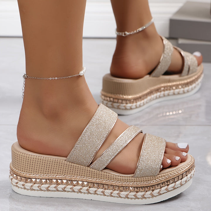 Sandales Orthopédiques Confortables Femme en Champagne pour le Printemps et l'Été – Design Ouvert et Semelle Respirante-3