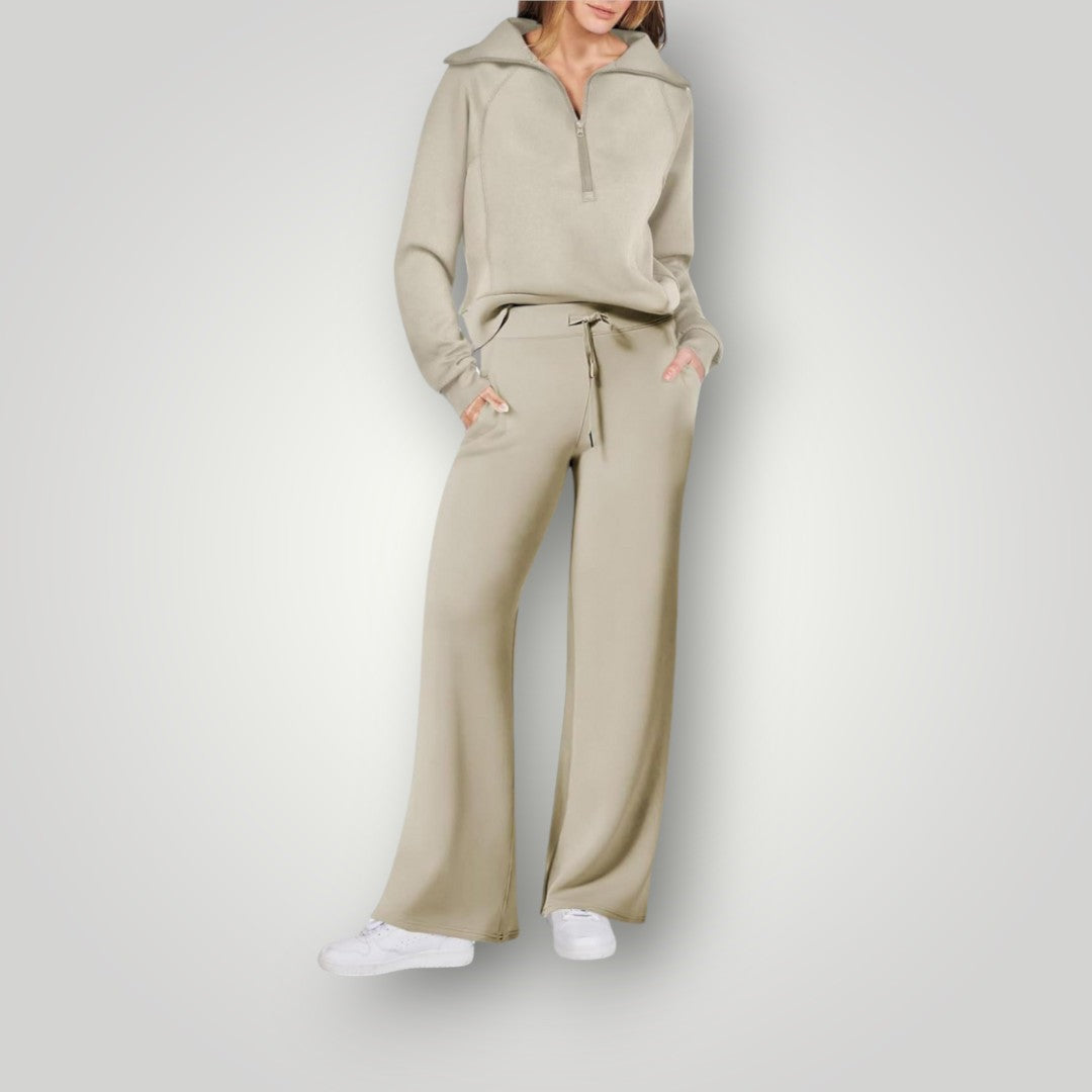 Ensemble de Loungewear Luxe pour Femmes – Sweat-Shirt et Pantalon en Coton, Polyester, Spandex, Confort et Élégance-4