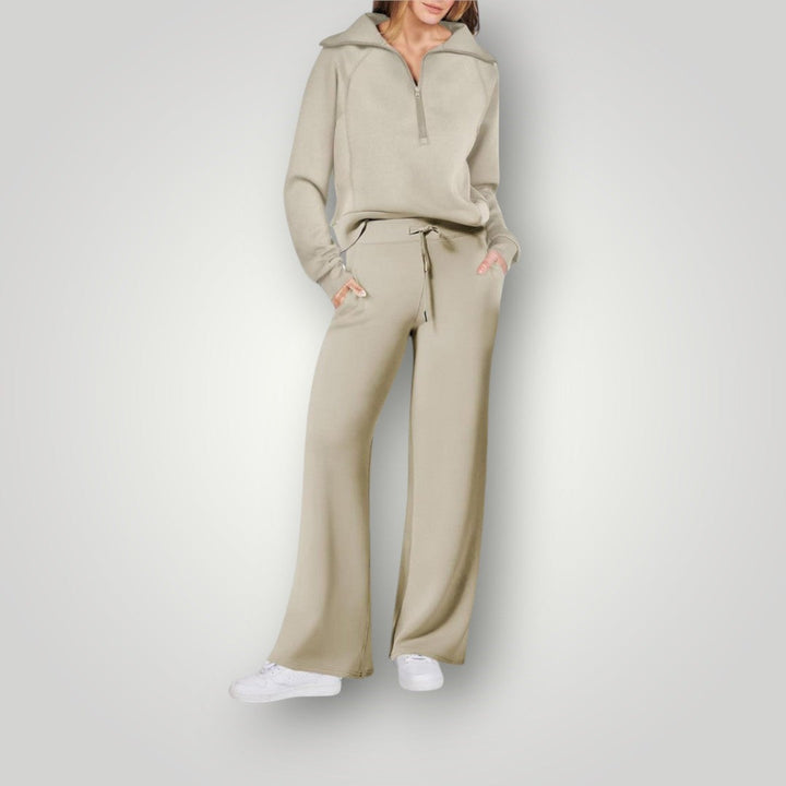 Ensemble de Loungewear Luxe pour Femmes – Sweat-Shirt et Pantalon en Coton, Polyester, Spandex, Confort et Élégance-4