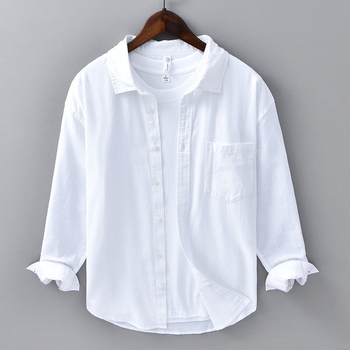 Chemise Homme - Velours Côtelé Poche Col Rabattu