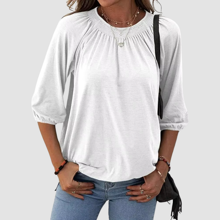 Haut Femme Détendu à Manches Courtes en Polyester Léger – Élégant et Confortable, Idéal pour Tenues Décontractées ou Chics-6