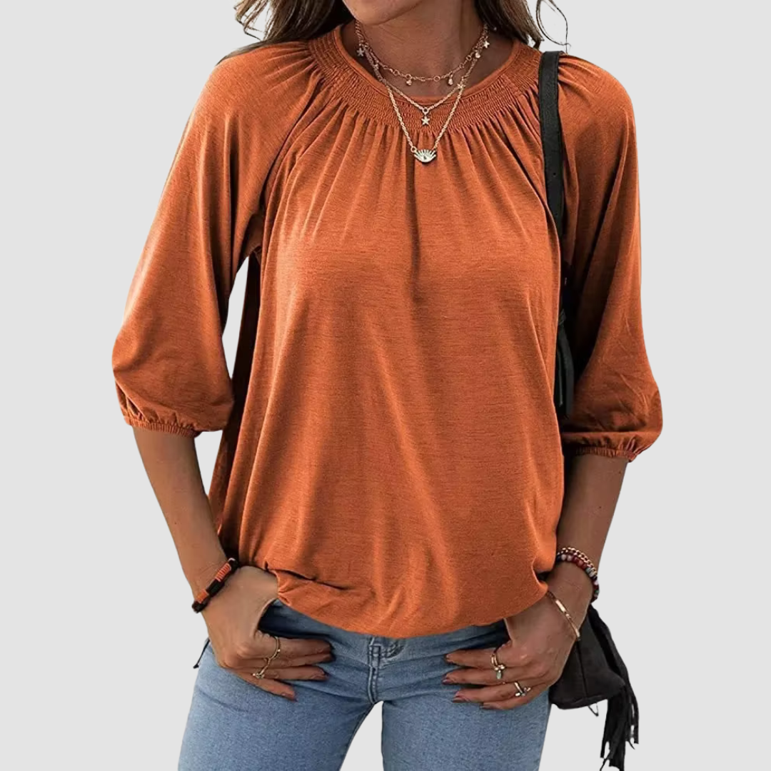 Variant image for Haut Femme Détendu à Manches Courtes en Polyester Léger – Élégant et Confortable, Idéal pour Tenues Décontractées ou Chics-11
