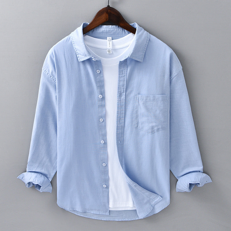 Chemise Homme - Velours Côtelé Poche Col Rabattu