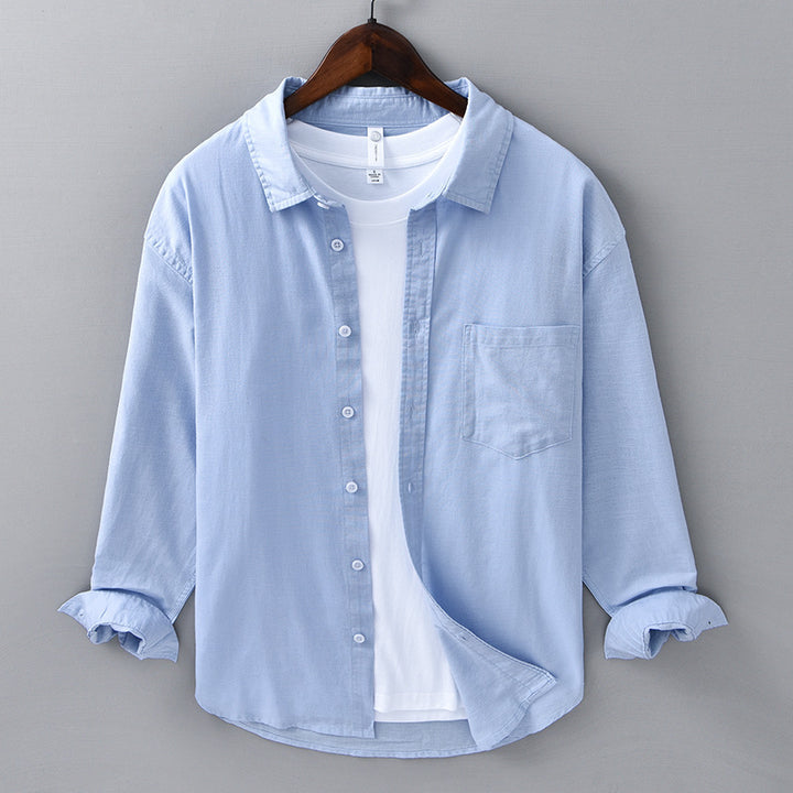 Chemise Homme - Velours Côtelé Poche Col Rabattu