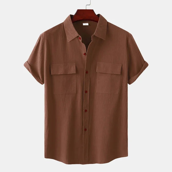 Variant image for Chemise en Lin et Coton Homme à Manches Courtes – Confortable et Élégante pour l'Été-26