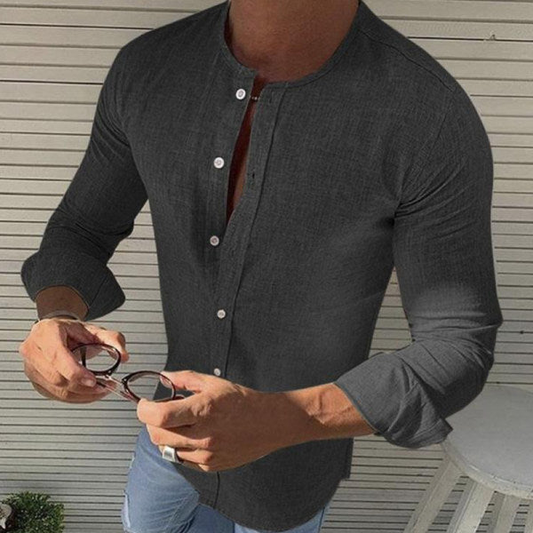 Chemise Homme Élégante en Coton à Manches Longues – Chemise Blanche pour Toutes Les Occasions-1