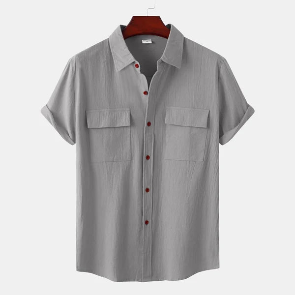 Chemise en Lin et Coton Homme à Manches Courtes – Confortable et Élégante pour l'Été-5