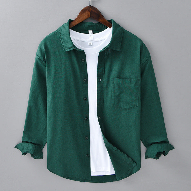 Chemise Homme - Velours Côtelé Poche Col Rabattu