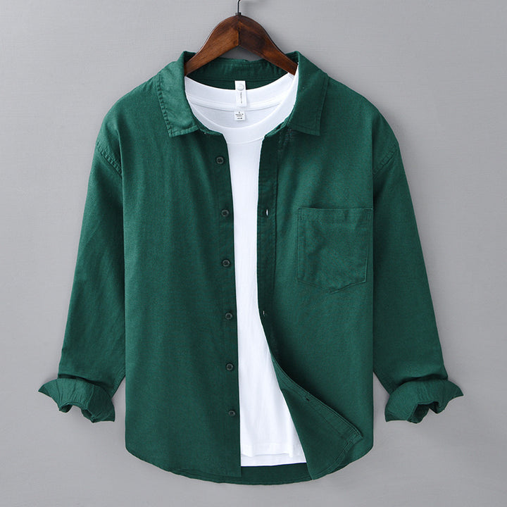 Chemise Homme - Velours Côtelé Poche Col Rabattu