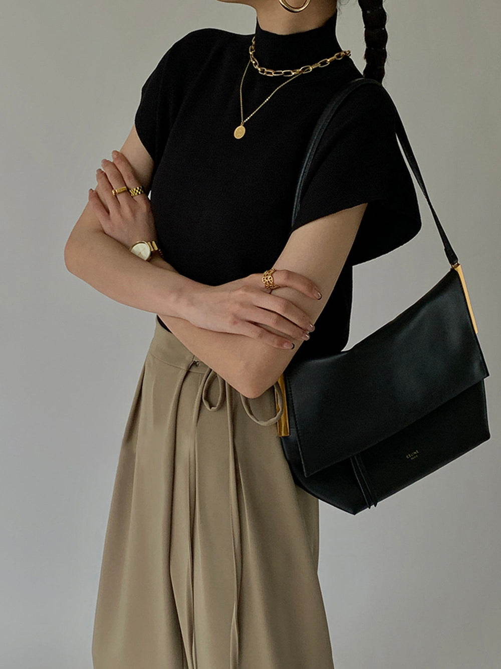 Gilet Sans Manche Femme en Tricot Noir – Confortable, Ajustement Régulier, Idéal pour Toutes Saisons-2